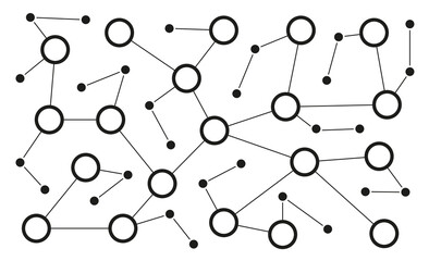 Network digital user connect dots and lines background template. Technology linked global digital database graphic vector.