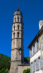 Fototapeta na wymiar France, Tour de l'Horloge (clock tower, XVth century), spa town of Bagneres-de-Bigorre,