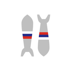 Russia Rockets isolated on White