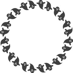 halloween monogram frame vector