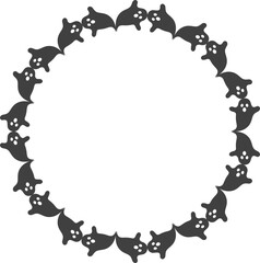 halloween monogram frame vector