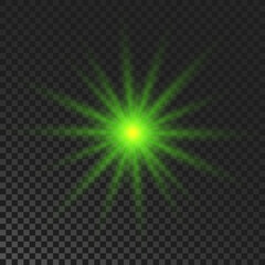 Green glowing sparkling star