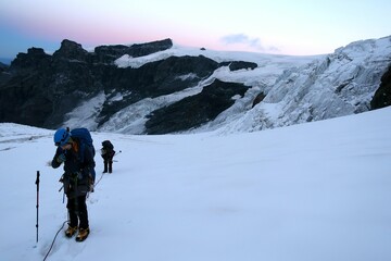 Multi day summer expedition through some glaciers in the alps. On the Monterosa massif starting from Zermatt and summiting multiple 4000m mountains
