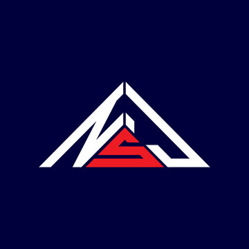 NSJ letter logo creative design with vector graphic, NSJ simple and modern logo in triangle shape.