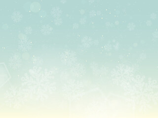 Fototapeta na wymiar 雪降る　青緑　背景素材