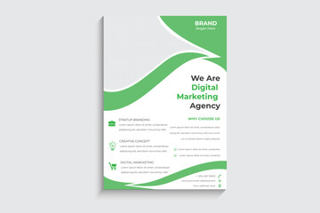 Flyer design. Corporate business report cover, brochure or flyer design. Leaflet presentation. Teal Flyer with abstract circle, round shapes background.