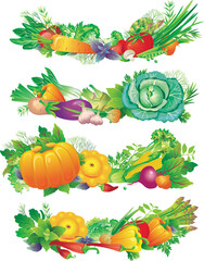 banners with vegetables