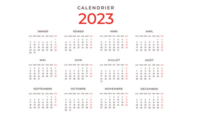 Calendrier 2023 - FRANCE