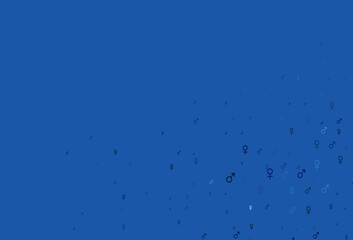 Light blue vector texture with male, female icons.