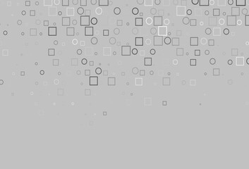 Light Silver, Gray vector texture with disks, rectangles.