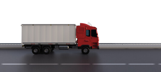 logistic van trailer truck or lorry on highway