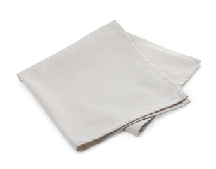 Fototapeta na wymiar One light grey kitchen napkin isolated on white