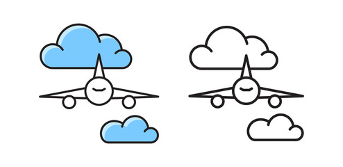 Airplane Line Icon. Flying Plane sign.