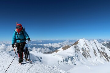 Multi day summer expedition through some glaciers in the alps. On the Monterosa massif starting from Zermatt and summiting multiple 4000m mountains