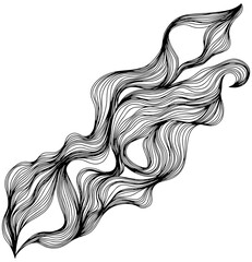 Black and white illustration of abstract composition