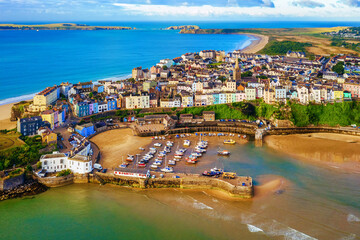 Port and beaches in Tenby town, Wales, United Kingdom