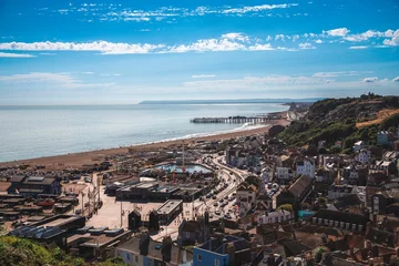 Photo sur Plexiglas Ville sur leau Panorama de la ville de la ville balnéaire britannique de Hastings