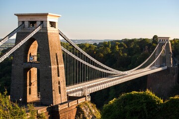 Closeup of Clifton Suspension Bridge, UK