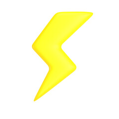 Lightning 3d weather icon illustration