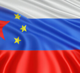 Sojusz Chińsko-Rosyjski. Koncept flagi państw - obrazy, fototapety, plakaty