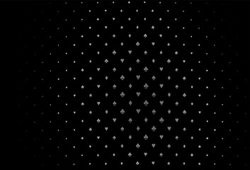 Dark silver, gray vector template with poker symbols.