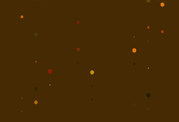 Light Yellow, Orange vector background with bubbles.