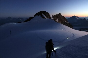 Multi day summer expedition through some glaciers in the alps. On the Monterosa massif starting from Zermatt and summiting multiple 4000m mountains