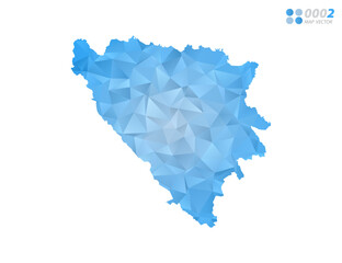 Nicaragua map blue polygon triangle mosaic with white background. Vector style gradient.