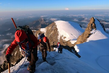 Multi day summer expedition through some glaciers in the alps. On the Monterosa massif starting from Zermatt and summiting multiple 4000m mountains