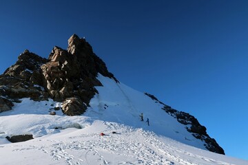 Multi day summer expedition through some glaciers in the alps. On the Monterosa massif starting from Zermatt and summiting multiple 4000m mountains