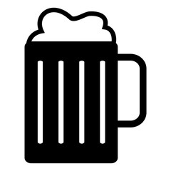 Bierglas Icon schwarz - Bierkrug als Zeichen für Bier oder Alkohol