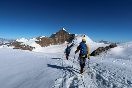 Multi day summer expedition through some glaciers in the alps. On the Monterosa massif starting from Zermatt and summiting multiple 4000m mountains