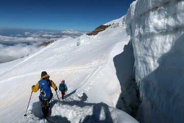 Multi day summer expedition through some glaciers in the alps. On the Monterosa massif starting from Zermatt and summiting multiple 4000m mountains