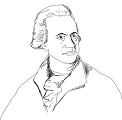 Realistic illustration of the scientist and astronomer William Herschel