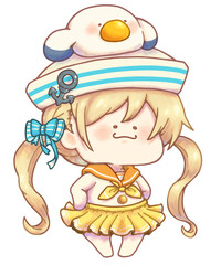 カモメと一緒　マリンセーラーの女の子　ノーマル　イエローver