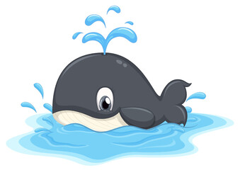 Cute whale cartoon character © GraphicsRF
