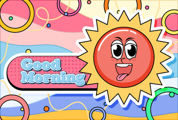 Good Morning icon comic style