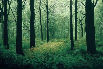 Obraz premium beautiful green forest. High quality illustration