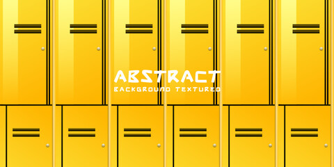 Yellow luggage locker illustration background with 3d rendering concept