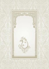 Ganesha, wedding card, royal Rajasthan, India	