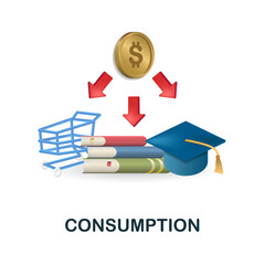 Consumption icon. 3d illustration from economic collection. Creative Consumption 3d icon for web design, templates, infographics and more