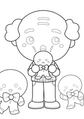 Gingerbread Cookies Christmas and Man Coloring Pages A4 for Kids and Adult