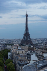 Close-up view of the eiffel tower in Paris at night. High quality photo