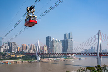 China Chongqing Yangtze River Cableway Cable Car