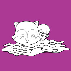 Gingerbread Christmas Cookies and Fox Animal Digital Stamp