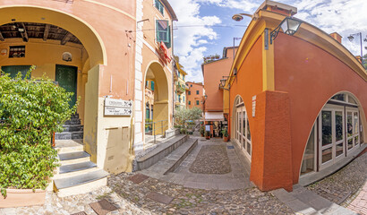 Impression of the city centre of the Italian coastal town of Portofino