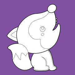 Cute Fox Cartoon Animal Digital Stamp