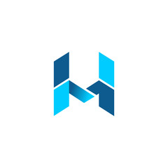 Initial HM MH bold monogram logo design template
