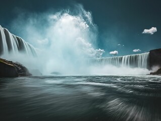 Powerful Horseshoe Falls in Niagara, Ontario, Canada