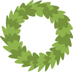Fototapeta premium Floral coniferous wreath flat icon